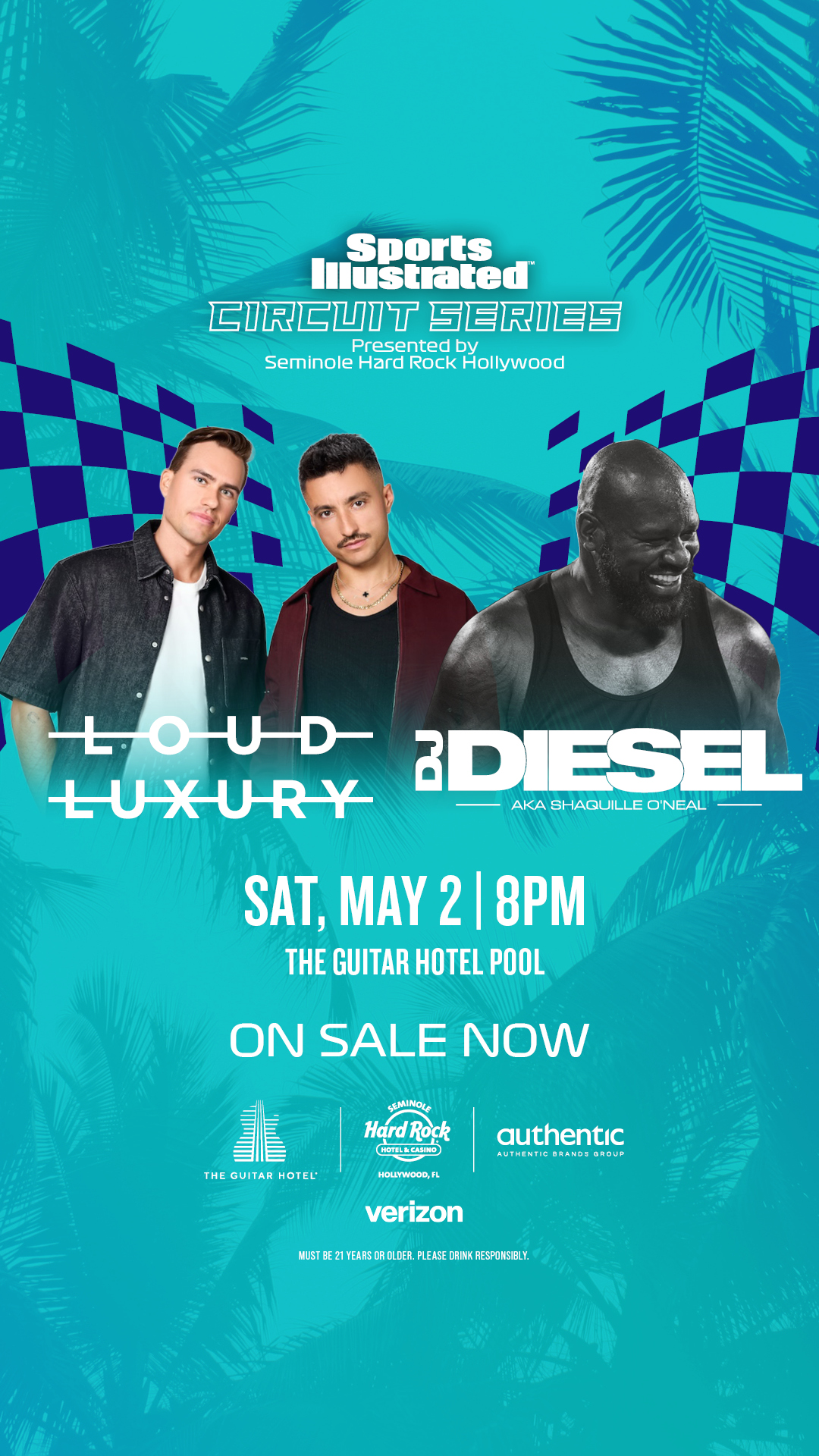 DJ Diesel (Shaq). Loud Luxury lGuitar Hotel Pool.  