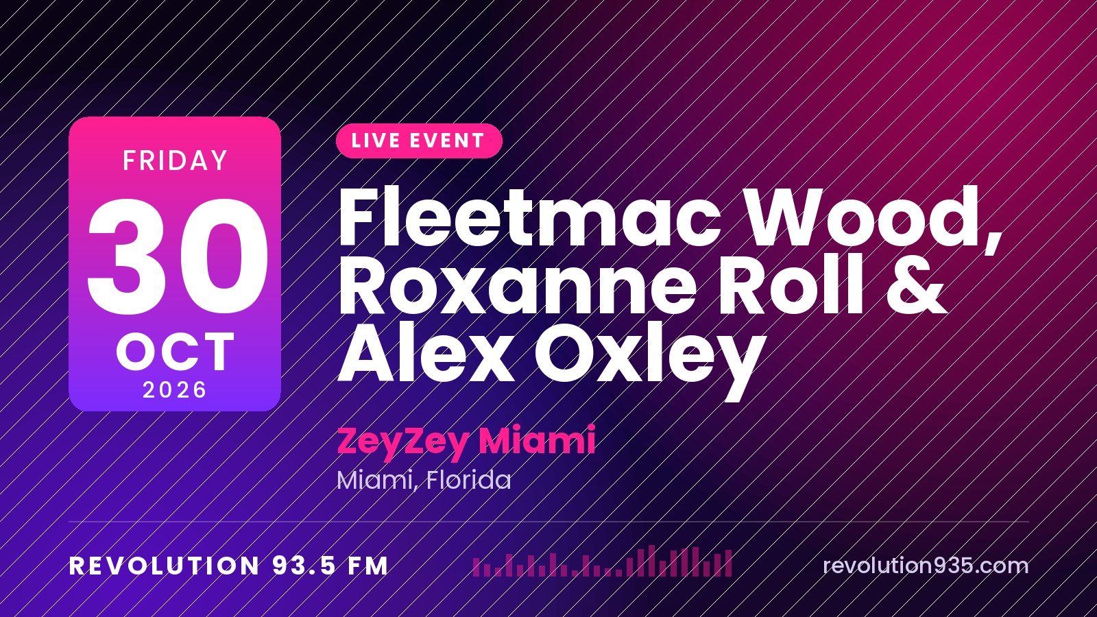 Fleetmac Wood, Roxanne Roll & Alex Oxley at ZeyZey Miami